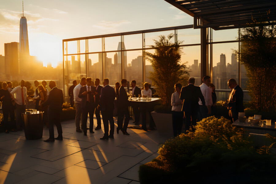 Group of executives at an executive dinner from a professional services agency